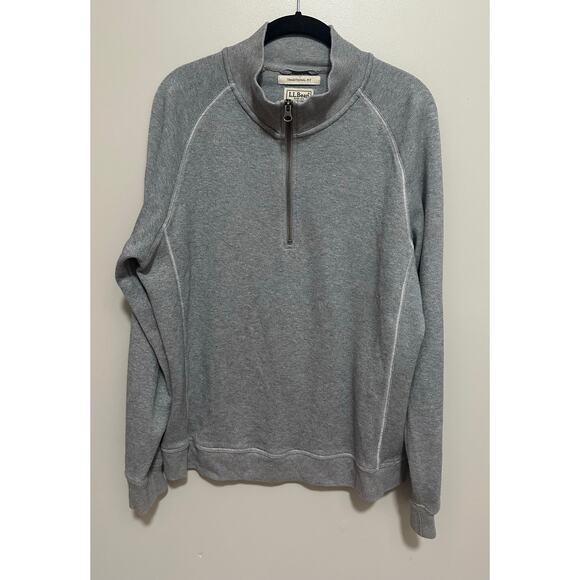 LL Bean 1/4 Zip Pullover Sweater Sweatshirt Mens Medium Regular Gray Traditional - Picture 1 of 6